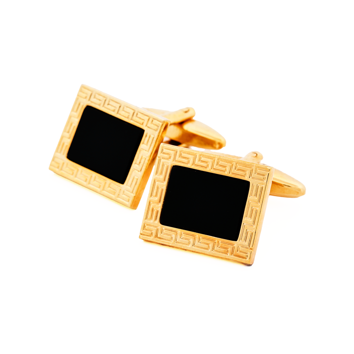 Gold Plated Black Cufflinks