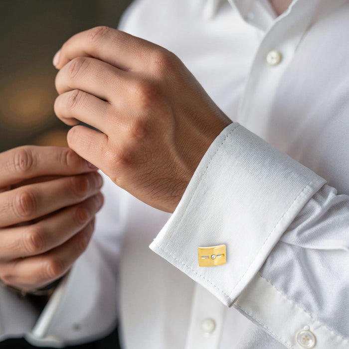 Gold Plated & Single Crystal Cufflinks