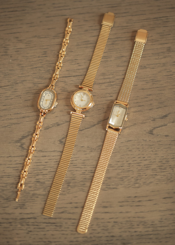 Gold Textured Rectangle Watch Accessory