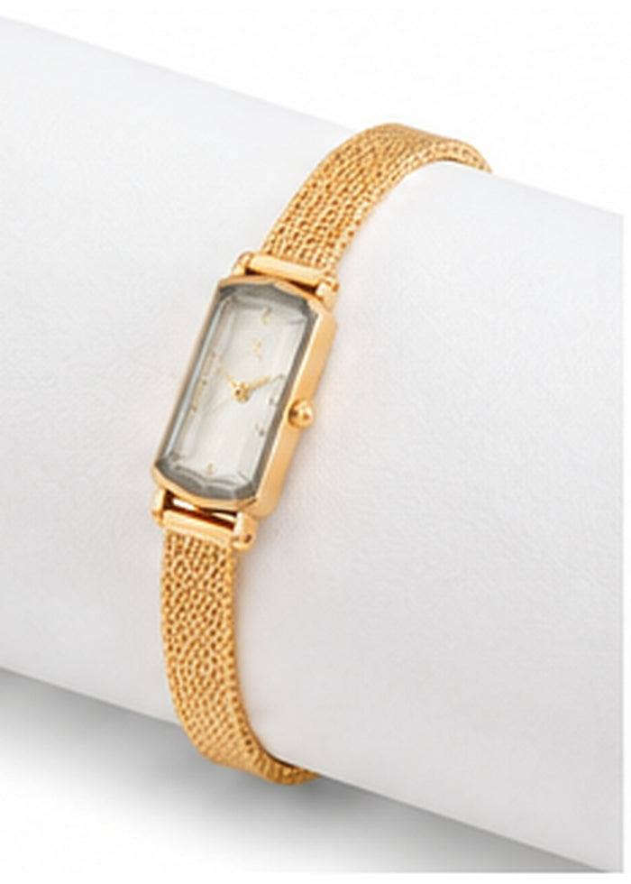 Gold Textured Rectangle Watch Accessory