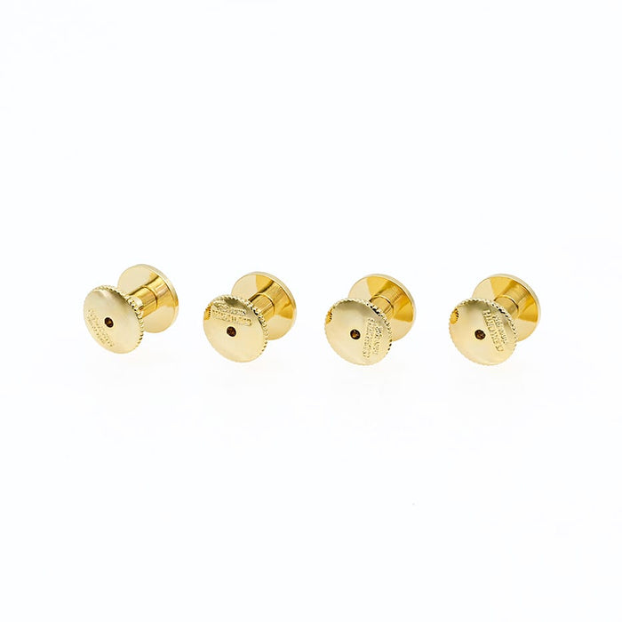 Gold / White Round Shirt Studs - 7mm (pack of 4)