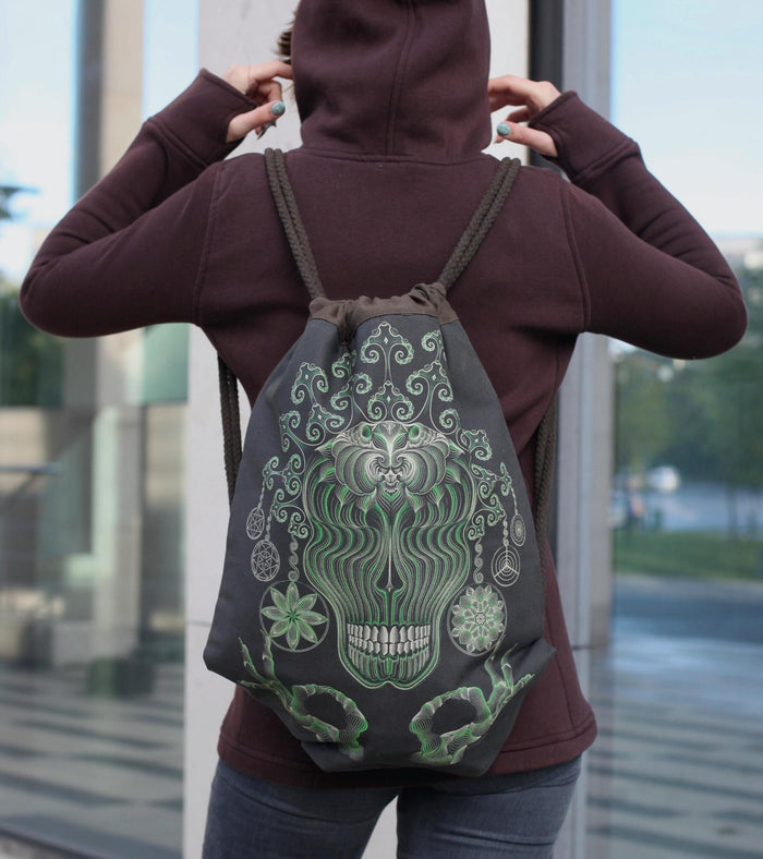 Gulgalta Drawstring Bag Drawstring Bag - Detail Close-Up by Symbolika