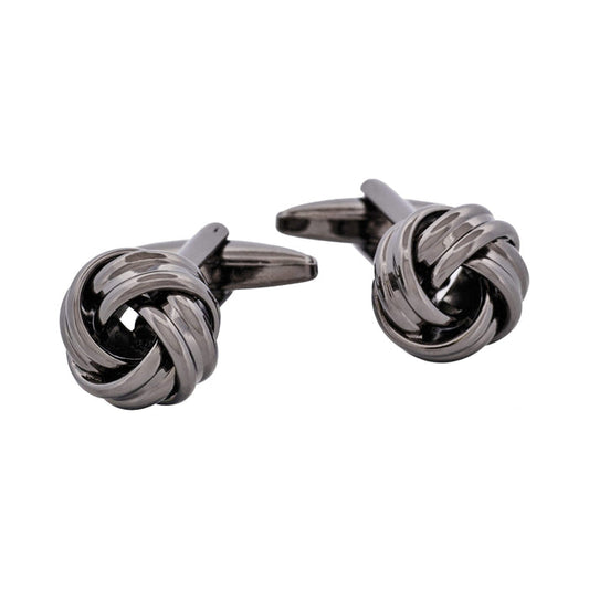 Gun Metal Large Knot Cufflinks