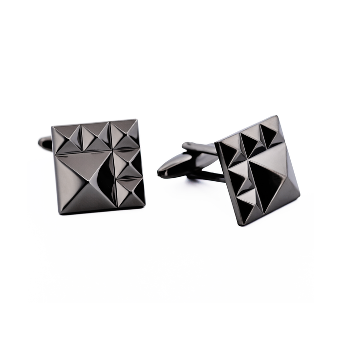 Gun Metal Pyramid Cufflinks