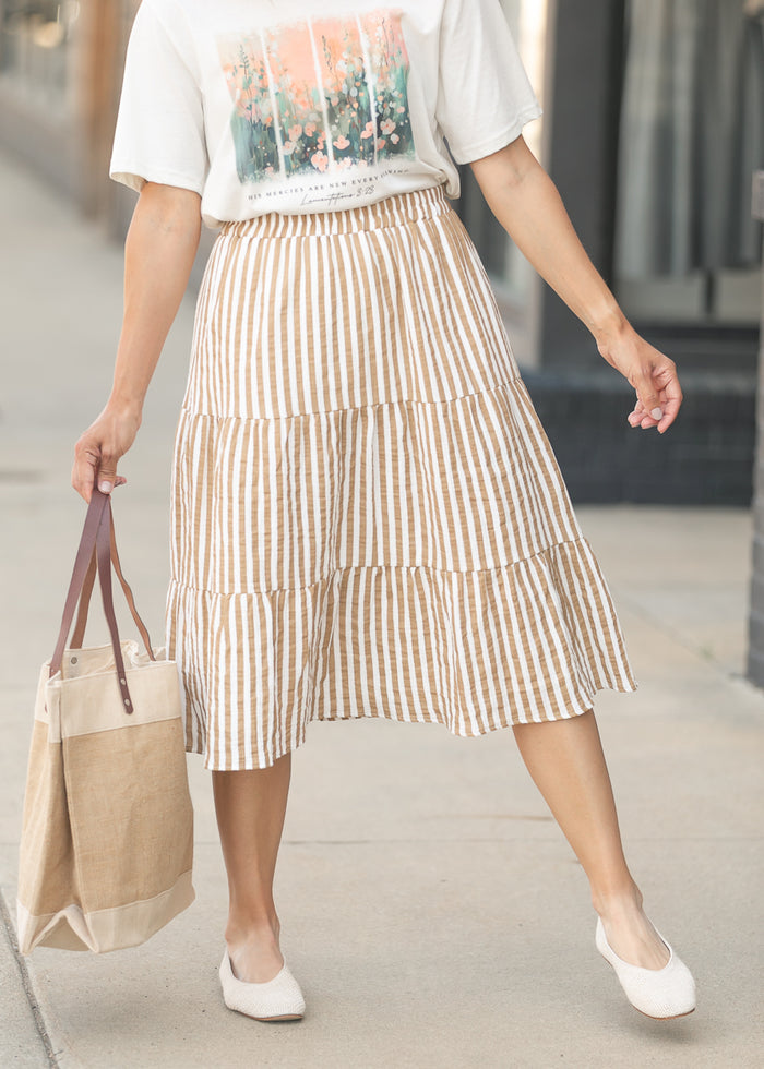 Harlow Stripe Gauze Midi Skirt IC Skirts XS