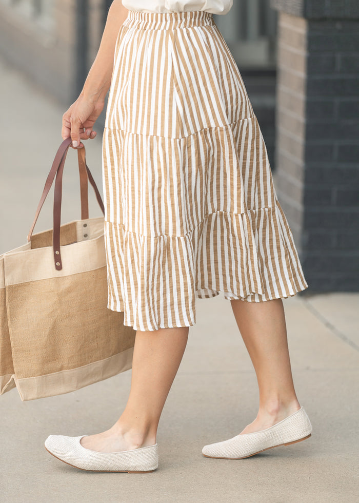 Harlow Stripe Gauze Midi Skirt IC Skirts