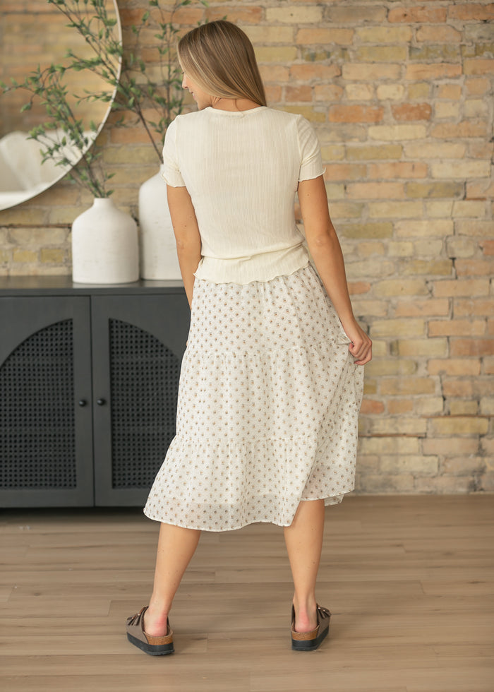 Harlow Tiered Vintage Floral Midi Skirt IC Skirts