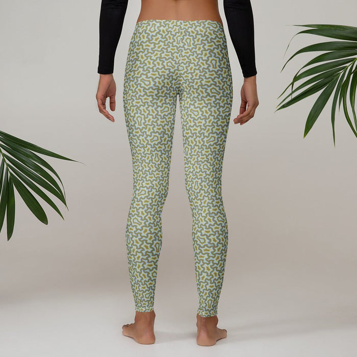 Harpy Gold Grey Geometric Leggings - Tessellated Pattern - symbolika