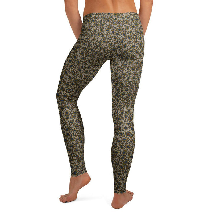 Harpy Steel Cream Geometric Leggings - Architectural Pattern - symbolika