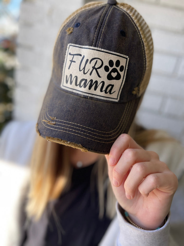 Hat - Fur Mama Navy Blue