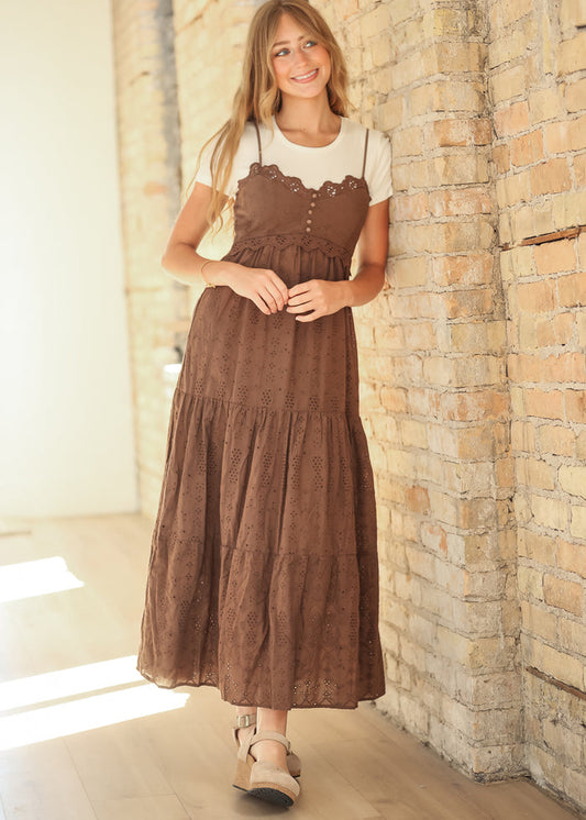 Heartloom® Annie Cocoa Sleeveless Dress FF Dresses