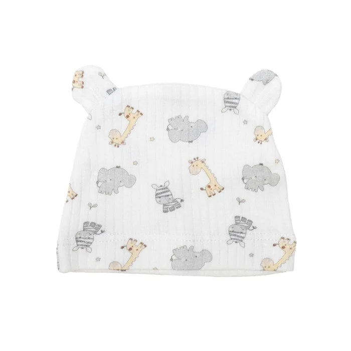 HelloBaby Boys Premature Baby Set Animal with Poppers Envelope Neck Long Leg Long Sleeve - Ecru Ecru - ebebek