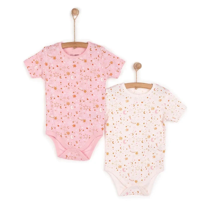 HelloBaby 2 - Pack Short Sleeve Bodysuits Girls - Pink Pink - ebebek