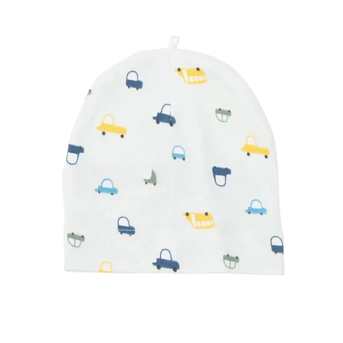 HelloBaby Boys Body - Footed Bottom - Hat Vehicles with Poppers Crew Neck Long Leg Long Sleeve - Light Blue Light Blue - ebebek