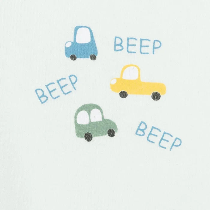 HelloBaby Boys Body - Footed Bottom - Hat Vehicles with Poppers Crew Neck Long Leg Long Sleeve - Light Blue Light Blue - ebebek