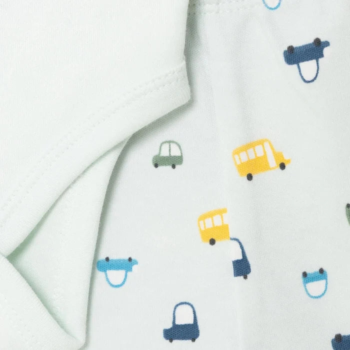 HelloBaby Boys Body - Footed Bottom - Hat Vehicles with Poppers Crew Neck Long Leg Long Sleeve - Light Blue Light Blue - ebebek