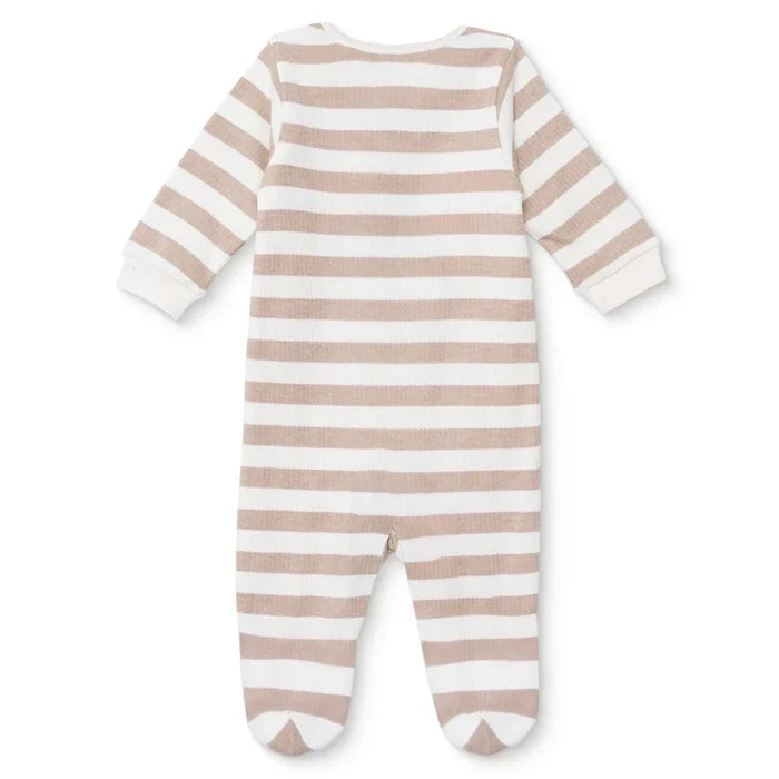 HelloBaby Boys Footed Sleepsuit Animal Print Zip Fastening Crew Neck Full Length Long Sleeve - Beige Beige - ebebek