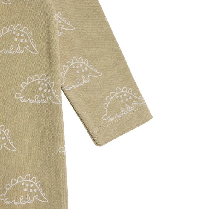 HelloBaby Boys Footed Sleepsuit Dinosaur Print Zip Fastening Crew Neck Full Length Long Sleeve - Green Green - ebebek