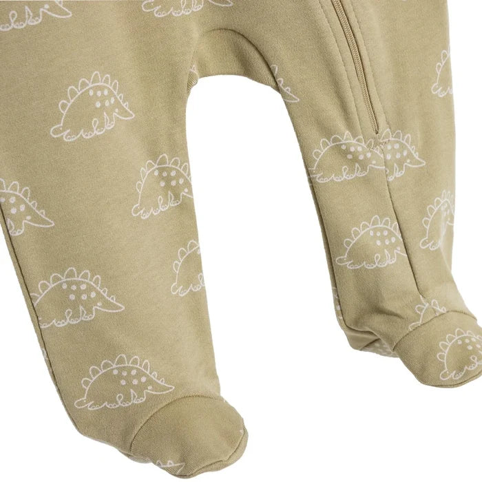 HelloBaby Boys Footed Sleepsuit Dinosaur Print Zip Fastening Crew Neck Full Length Long Sleeve - Green Green - ebebek