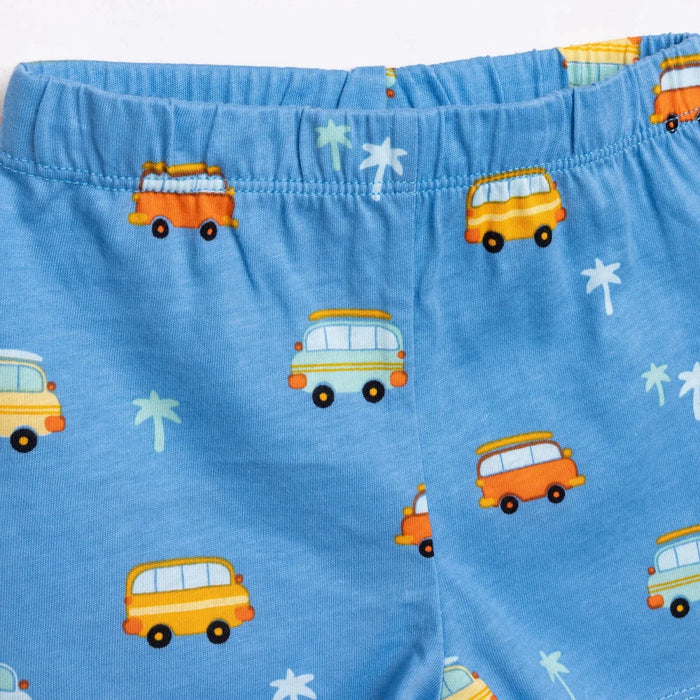 HelloBaby Boys Short Sleeve Pyjamas Set Vehicles with Buttons Peter - Pan Collar Short Leg Short Sleev - Blue Blue - ebebek