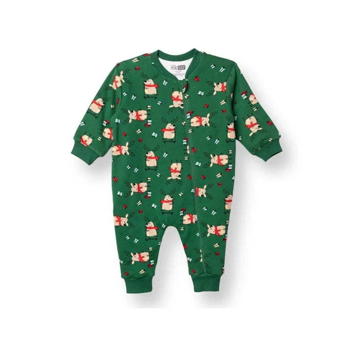 HelloBaby Christmas Baby Boy Sleepsuit - Dark Green - ebebek - Black Friday
