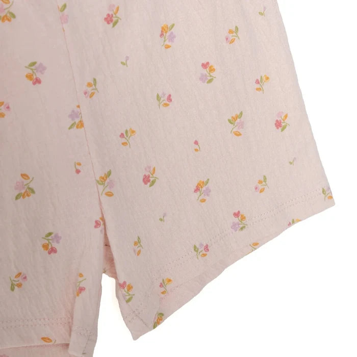 HelloBaby Girls Blouse & Shorts Set Pastel Dreams Crew Neck Full Length Short Sleeve - Pink Printed Pink Printed - ebebek