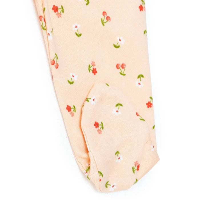 HelloBaby Girls Body - Footed Bottom - Hat Cherry with Poppers Crew Neck Long Leg Long Sleeve - Light Pink Light Pink - ebebek