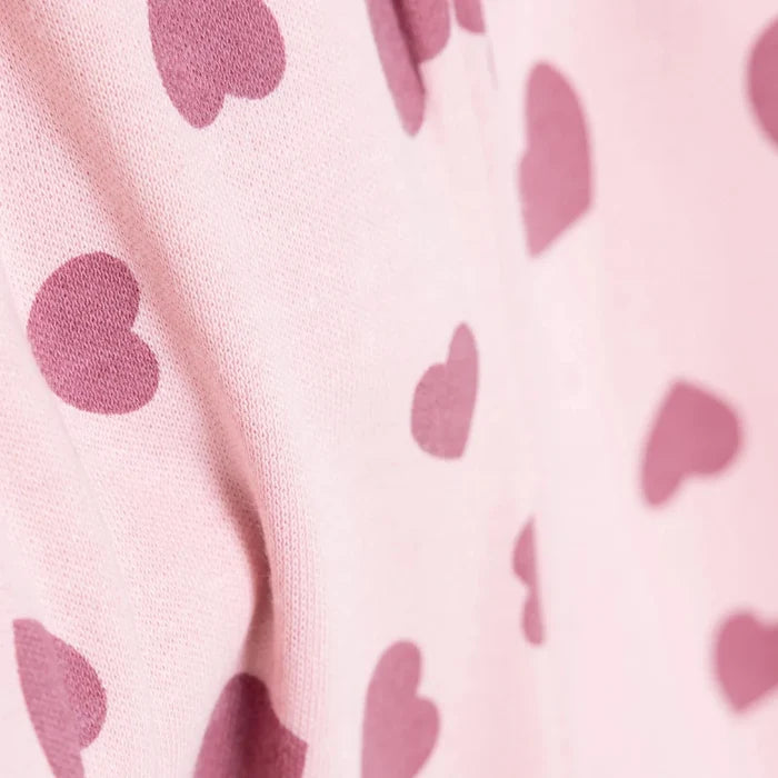 HelloBaby Girls Body - Footed Bottom - Hat Heart Crew Neck Long Leg Long Sleeve - Pink Pink - ebebek