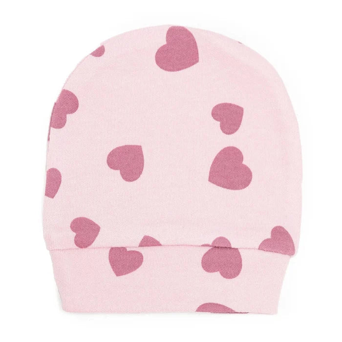 HelloBaby Girls Body - Footed Bottom - Hat Heart Crew Neck Long Leg Long Sleeve - Pink Pink - ebebek