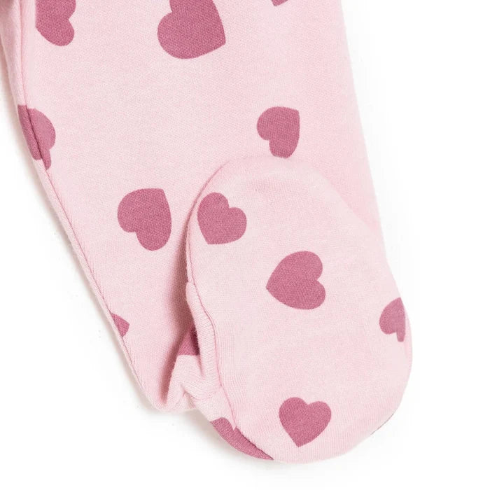 HelloBaby Girls Body - Footed Bottom - Hat Heart Crew Neck Long Leg Long Sleeve - Pink Pink - ebebek