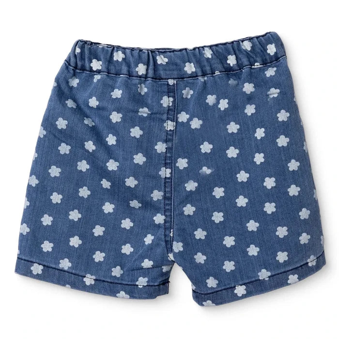 HelloBaby Girls Denim Shorts Pastel Dreams Short Length - Indigo Printed Indigo Printed - ebebek