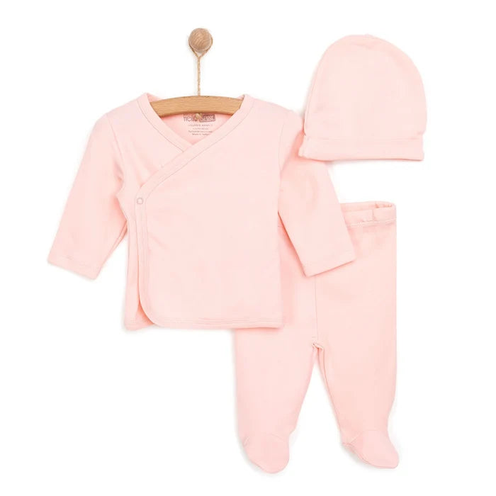 HelloBaby Newborn Organic Wrapover Top - Hat - Light Pink - ebebek - Black Friday