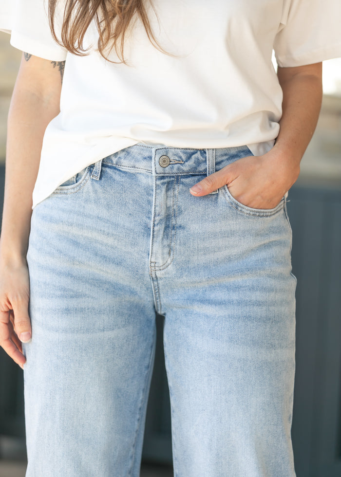 High Rise Full Length Wide Leg Jeans FF Pants