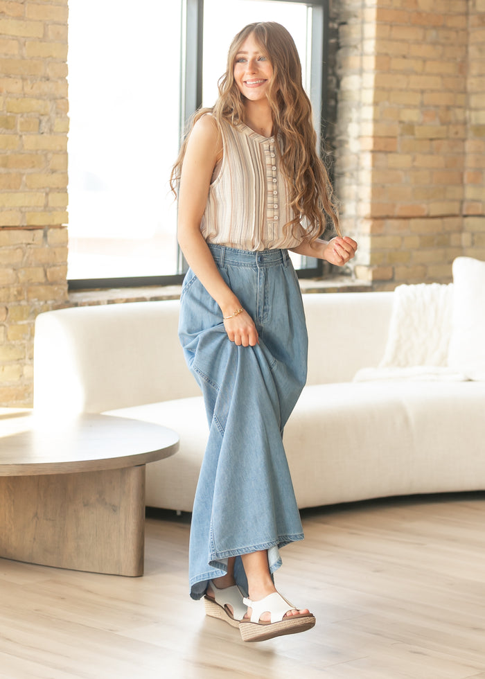 High Rise Tencel Maxi Skirt FF Skirts