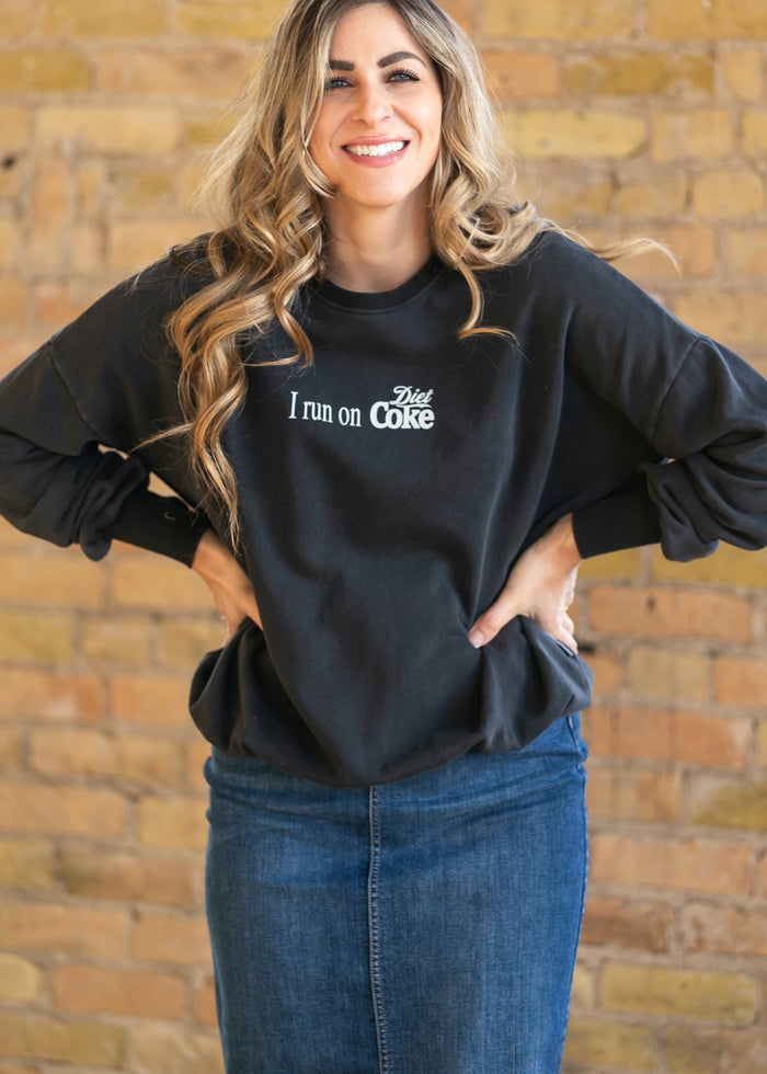 I Run On Diet Crew Neck Pullover FF Tops
