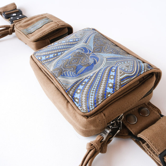 Icaruna Belt Bag - UV reactive Shipibo icaro patterns with dual profiles by Symbolika