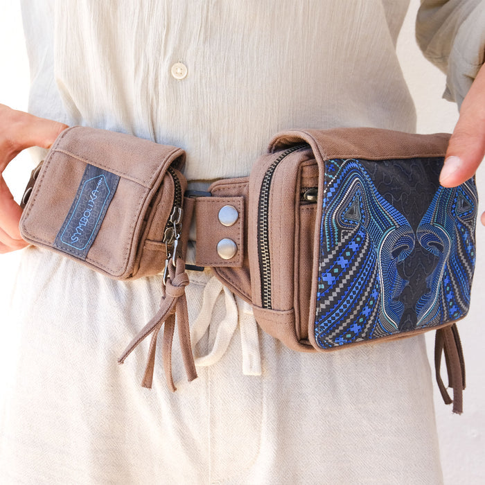 Icaruna Belt Bag — Shipibo Icaro Patterns - Sacred Geometry Design Detail by Symbolika