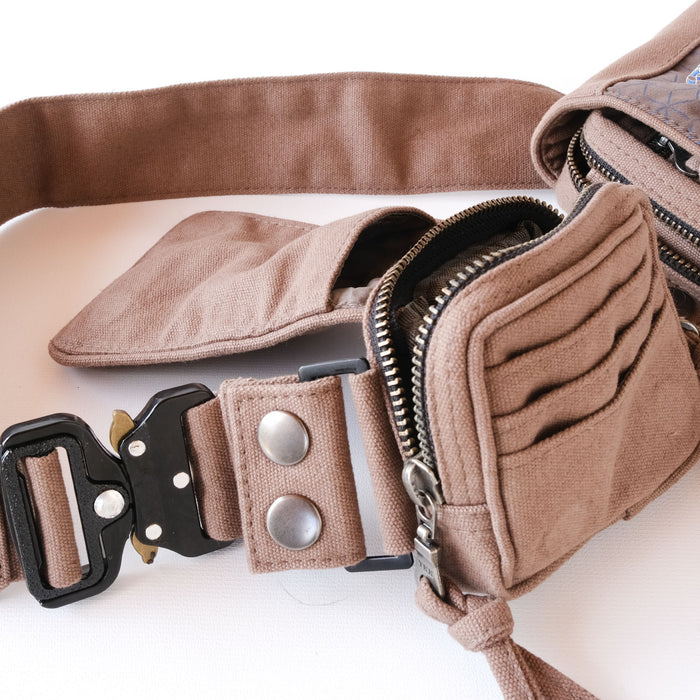 Icaruna Belt Bag — Shipibo Icaro Patterns Belt Bag - UV Blacklight Effect by Symbolika