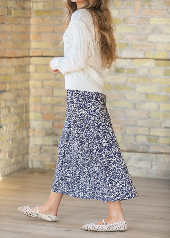 Indigo June Floral Print Maxi Skirt FF Skirts