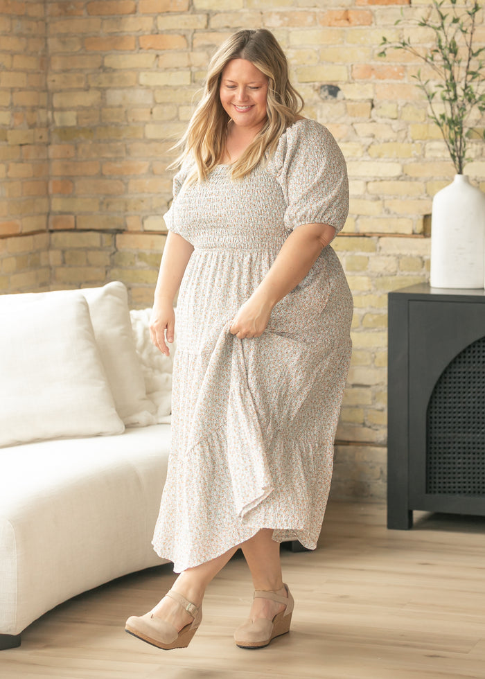 Indy Honeybloom Floral Smocked Midi Dress FF Dresses