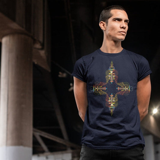 InhalExhale Cross T-Shirt Choice of Colors — visionary art by Symbolika