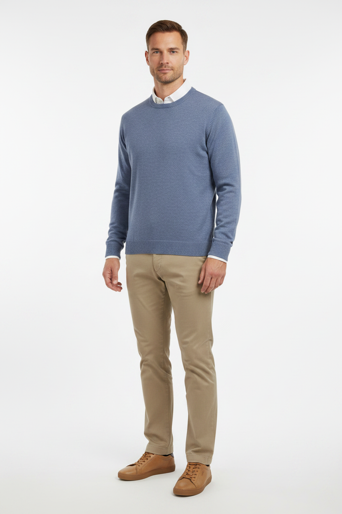 Branberry Angus Crew Neck Steel — Studio Front