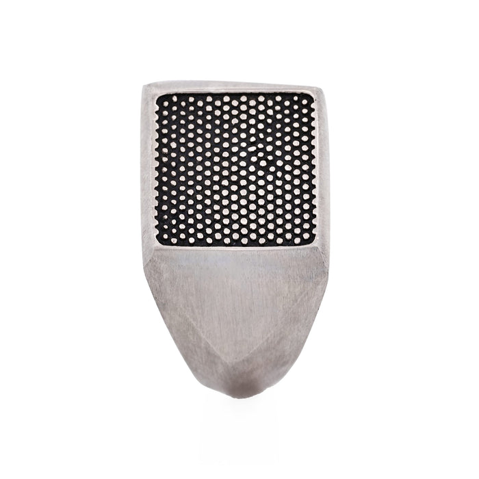 Ion Plated Antique and Brushed Stainless Steel Signet Ring