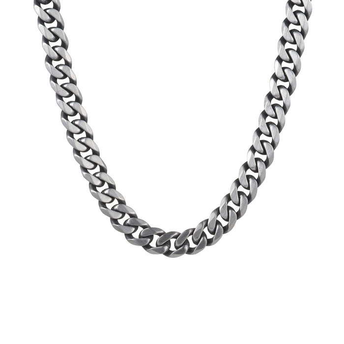 Ion Plated Antique Gun Stainless Steel Curb Link Neck Chain