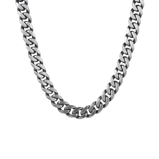 Ion Plated Antique Gun Stainless Steel Curb Link Neck Chain