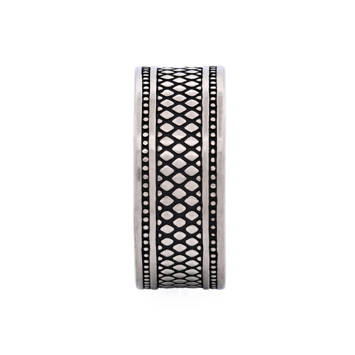Ion Plated Antique Gunmetal Stainless Steel Ring