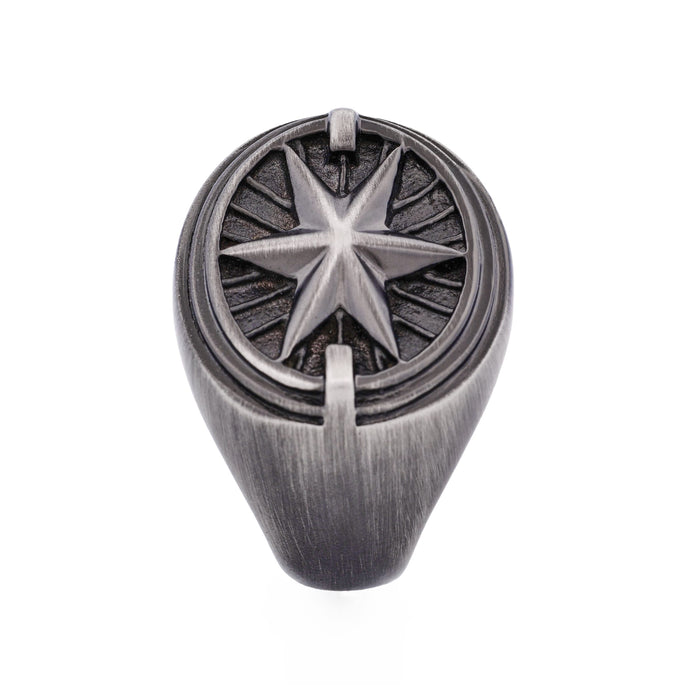 Ion Plated Antique Gunmetal Stainless Steel Ring