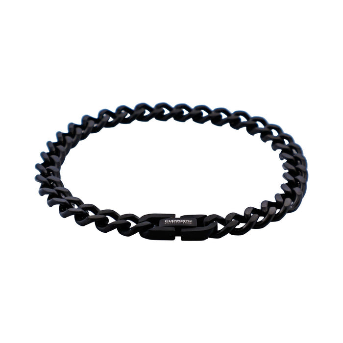 Ion Plated Black Stainless Steel Classic Curb-Link Chain Bracelet