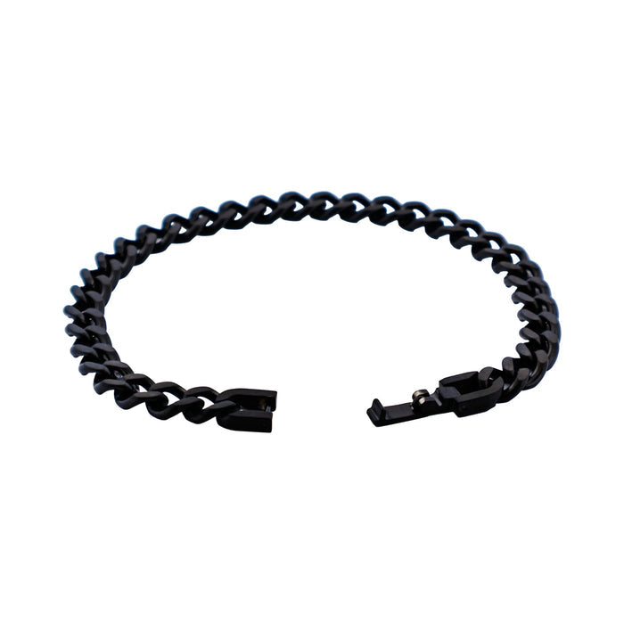 Ion Plated Black Stainless Steel Classic Curb-Link Chain Bracelet
