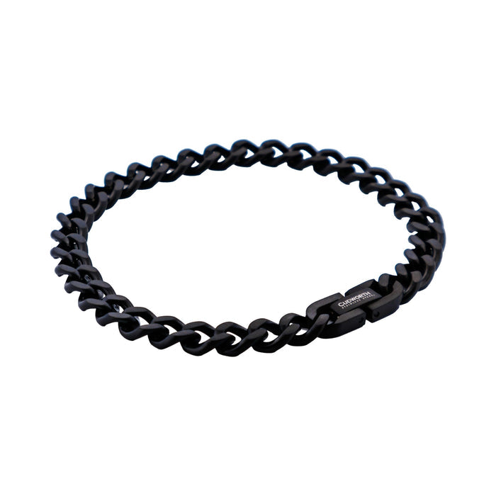Ion Plated Black Stainless Steel Classic Curb-Link Chain Bracelet